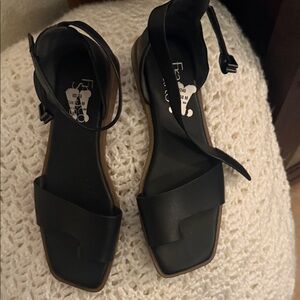 Franco Sarto Black Leather Sandals